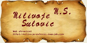 Milivoje Šulović vizit kartica